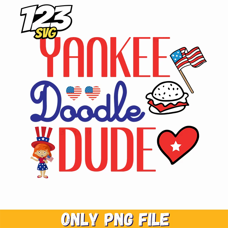yankee doodle dude hamburger flag little girl heart png, little girl hamburger heart, little girl hamburger flag - 123SVG Store