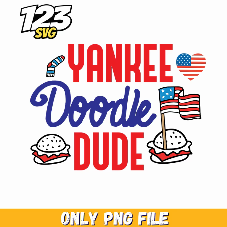 yankee doodle dude hamburgers flag png, american flag hamburgers, hamburgers old glory - 123SVG Store