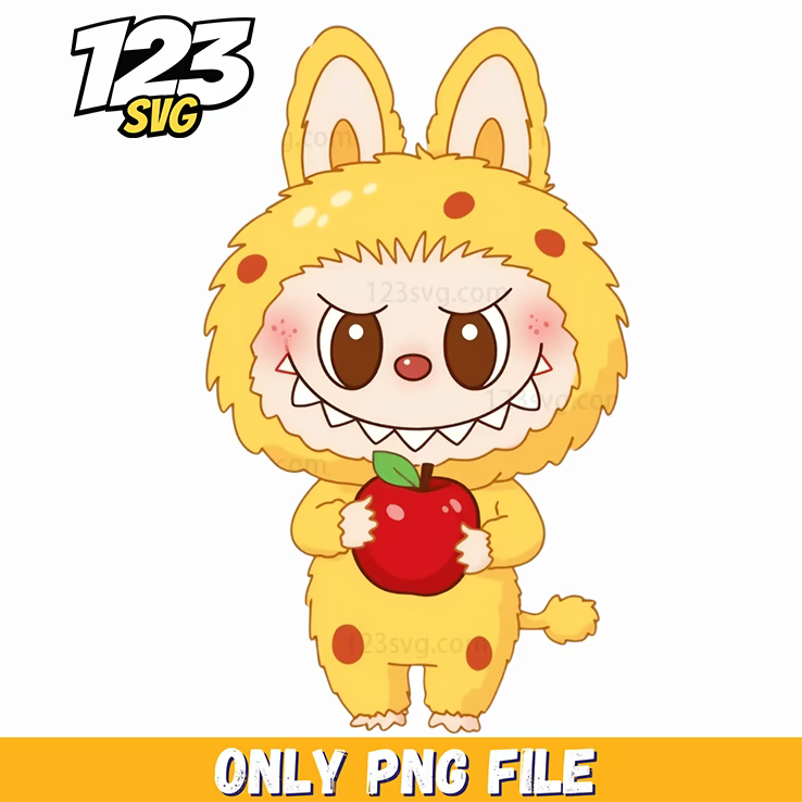 yellow apple labubu png, labubu apple yellow, labubu yellow apple - 123SVG Store
