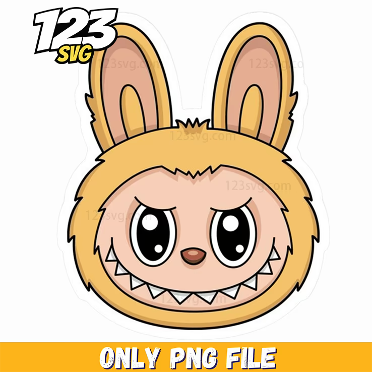 yellow bunny face png, cute yellow bunny face png, yellow bunny transparent png - 123SVG Store
