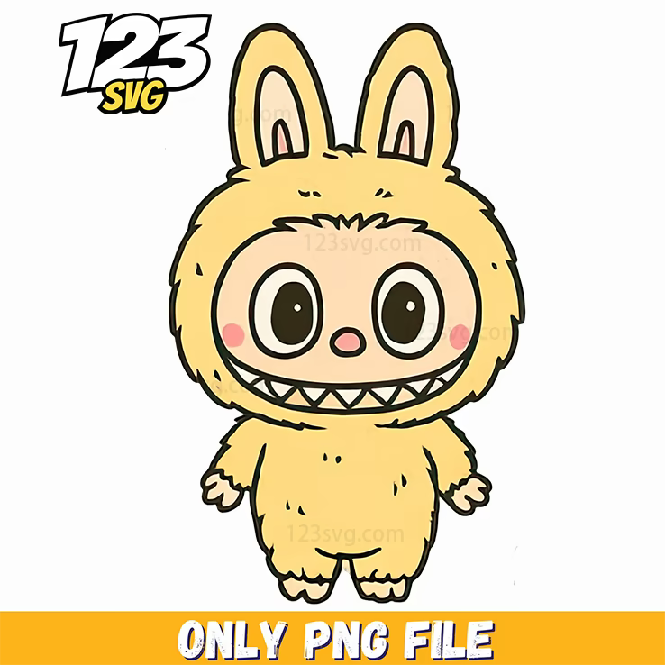 yellow kawaii bunny labubu png, cute labubu png, labubu kawaii png images - 123SVG Store