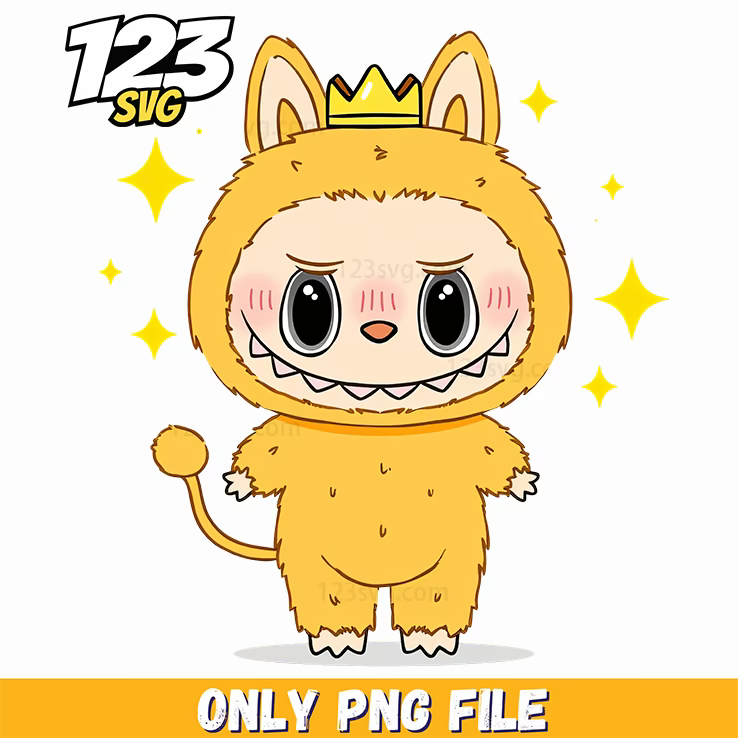 yellow king bunny labubu png, labubu bunny png, bunny labubu png - 123SVG Store