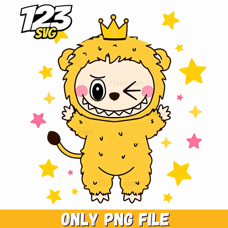 yellow king labubu png, labubu png, labubu yellow king - 123SVG Store
