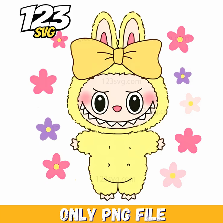 yellow labubu flower png, labubu flower png, labubu flower clipart - 123SVG Store