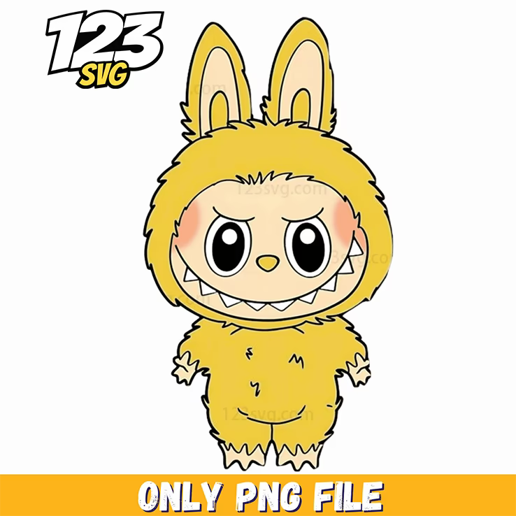 yellow monster labubu png, labubu png, labubu monster png - 123SVG Store