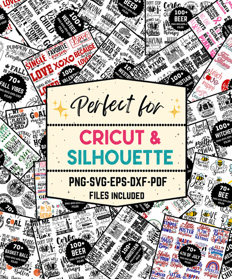 400K SVG Bundle for Cricut | 500+ SVG Bundles | Monthly Updates | Commercial Use | PNG DXF EPS AI