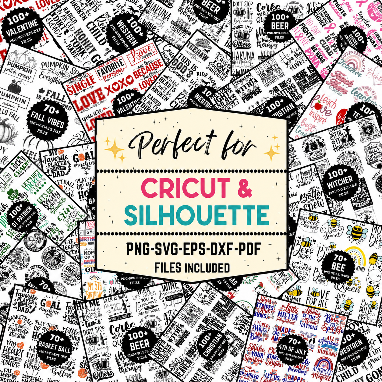 400K SVG Bundle for Cricut | 500+ SVG Bundles | Monthly Updates | Commercial Use | PNG DXF EPS AI