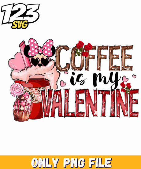Cute Coffee Valentine PNG, free valentine coffee png, cute coffee png free - 123SVG Store