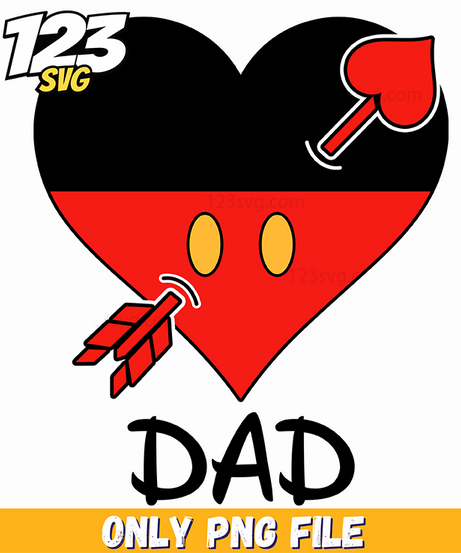 Dad Valentine Mickey Png, Mickey Mouse Valentine Dad, Mickey Valentine Dad Png - 123SVG Store