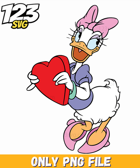 Daisy Duck Valentine PNG, daisy duck valentine, daisy duck png - 123SVG Store