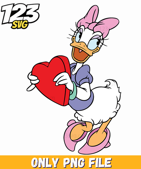Daisy Duck Valentine PNG, daisy duck valentine, daisy duck png - 123SVG Store