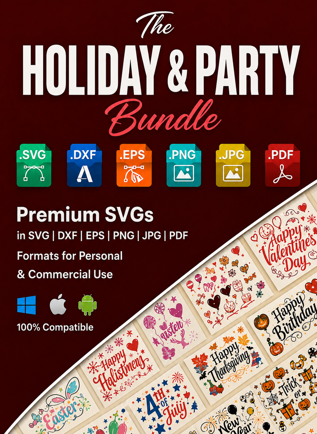 400K SVG Bundle for Cricut | 500+ SVG Bundles | Monthly Updates | Commercial Use | PNG DXF EPS AI