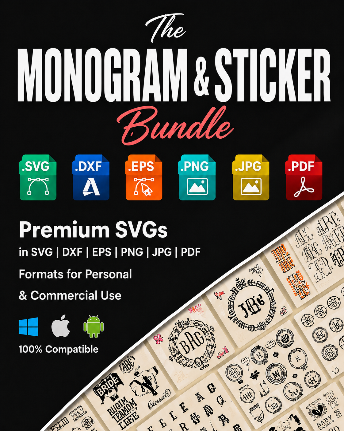 400K SVG Bundle for Cricut | 500+ SVG Bundles | Monthly Updates | Commercial Use | PNG DXF EPS AI