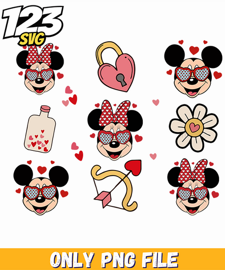 Disney Valentine Sticker PNG, valentine sticker png, disney stickers valentine - 123SVG Store