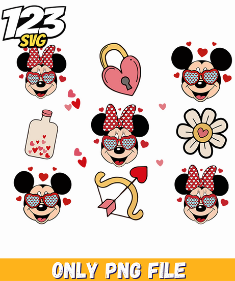Disney Valentine Sticker PNG, valentine sticker png, disney stickers valentine - 123SVG Store