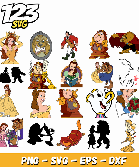 Disney Beauty And The Beast Bundle PNG for Cricut Crafts