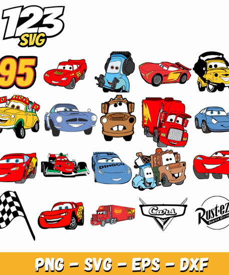 Disney Cars Characters Design Bundle SVG for Cricut Crafts