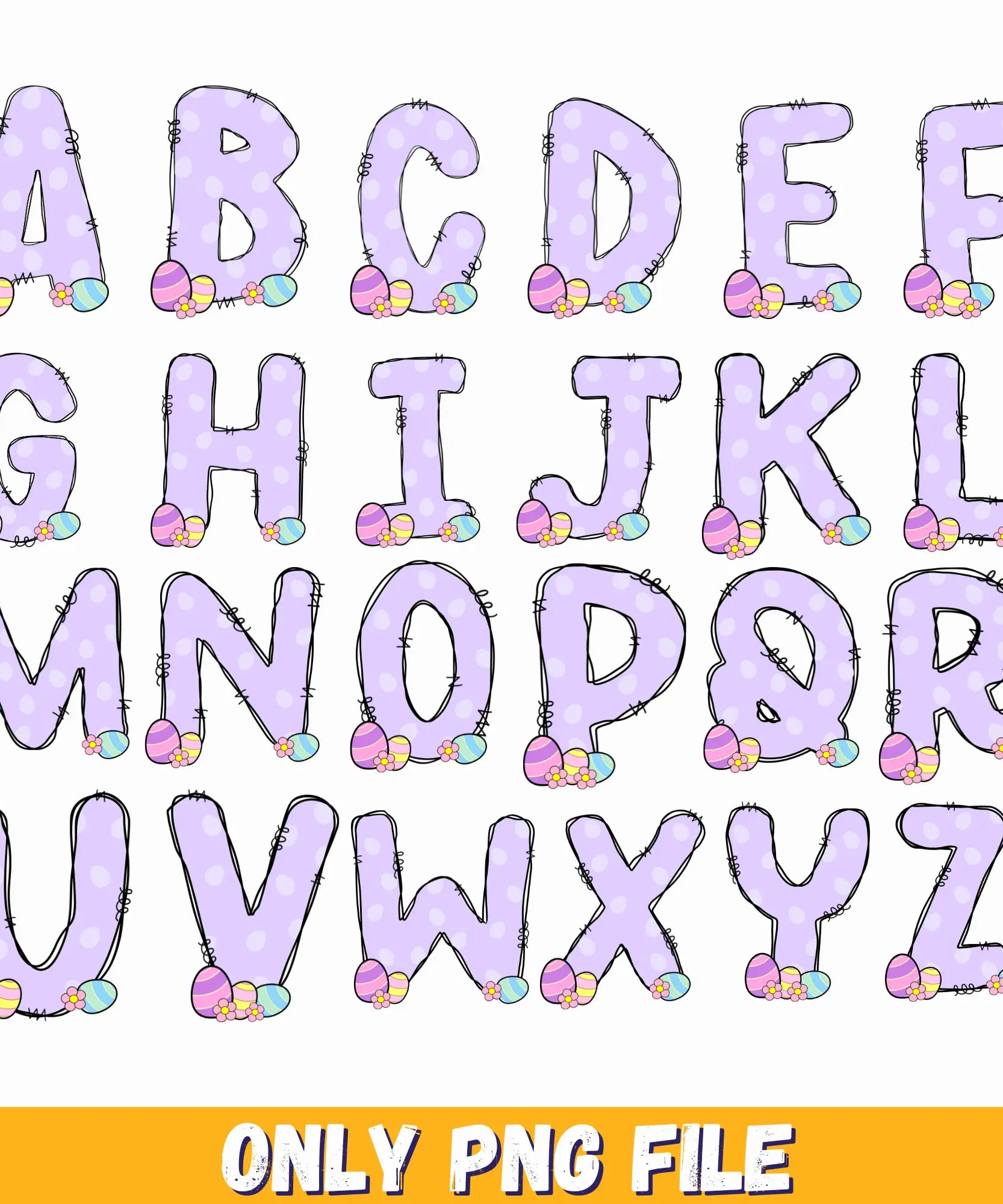 Easter Day Alphabet Letters Cliparts Egg, Easter PNG Letters, Easter Day Png, Bunny Alphabet