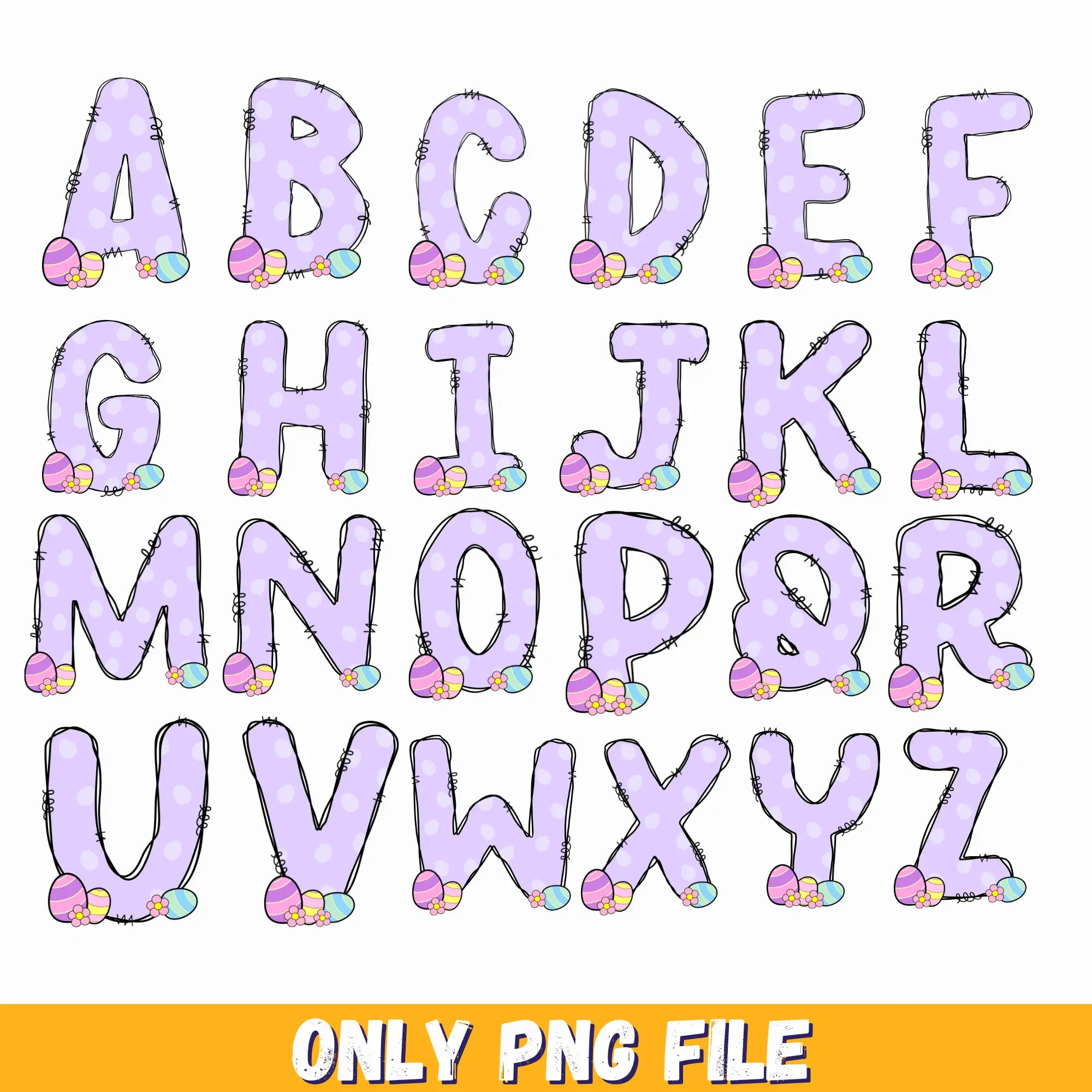 Easter Day Alphabet Letters Cliparts Egg, Easter PNG Letters, Easter Day Png, Bunny Alphabet