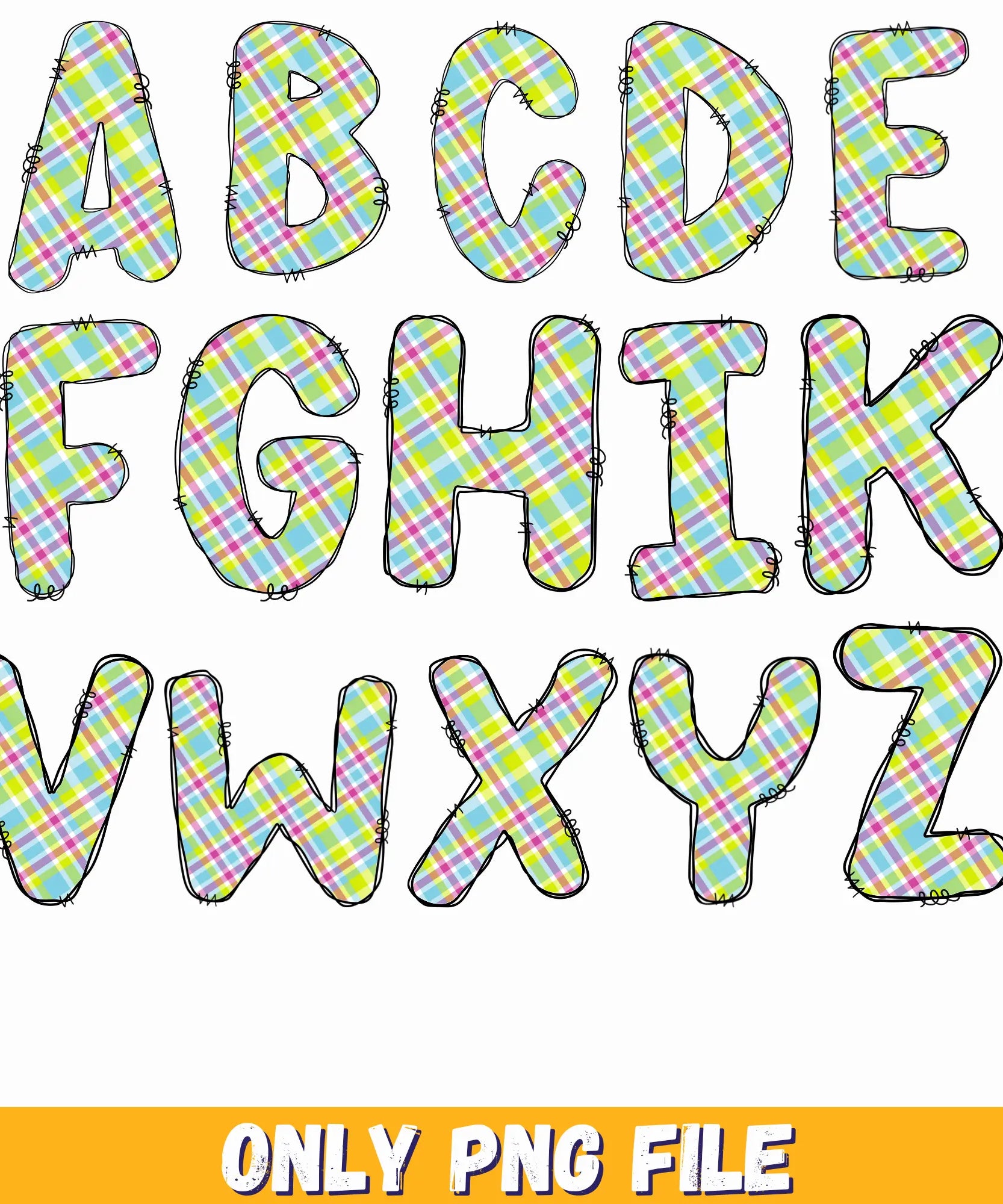 easter letters png, Easter Day Alphabet Letters PNG Bundle, Easter Clipart png