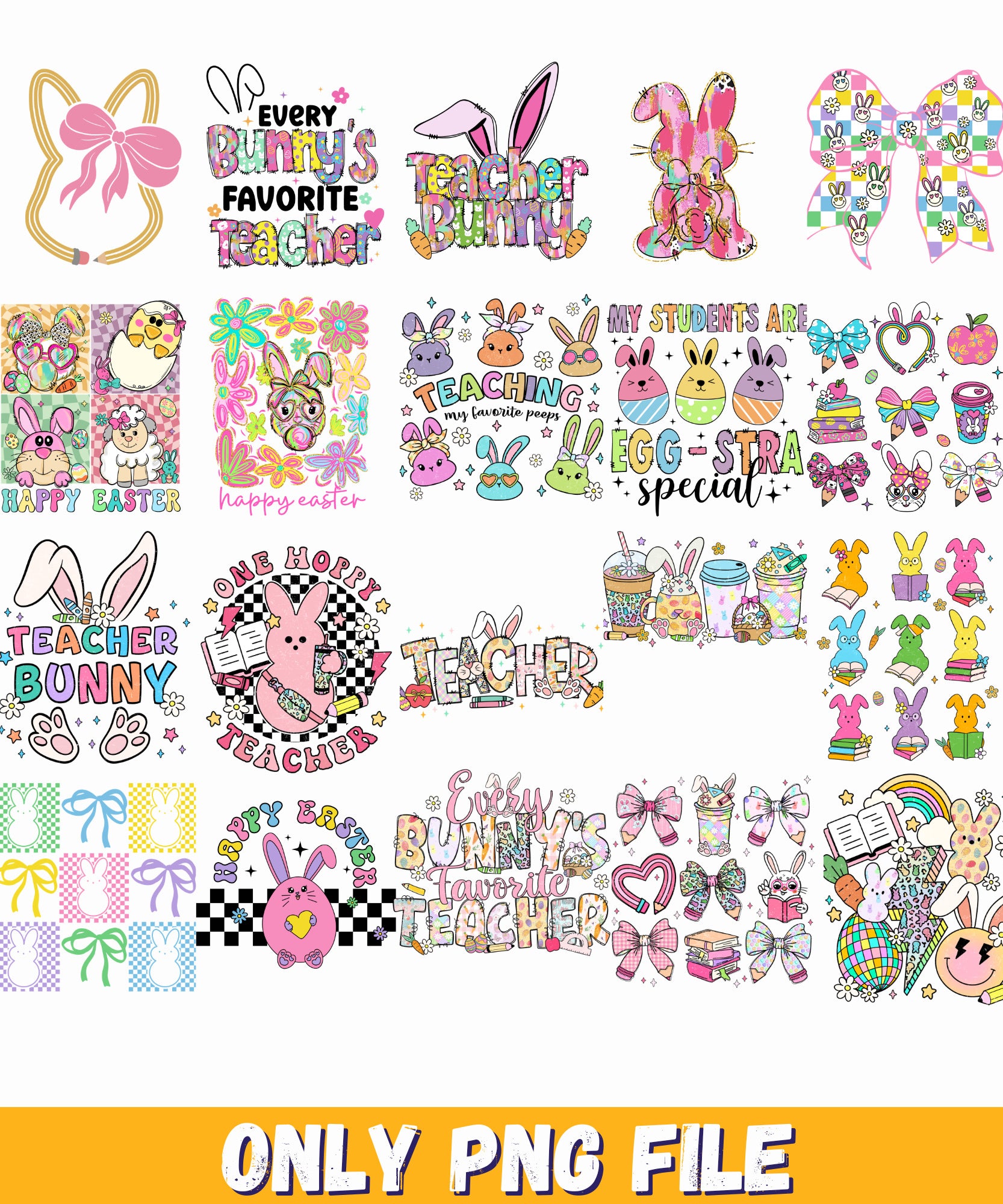 Easter Teacher Bundle png, Teacher Easter png, Teacher Gifts
