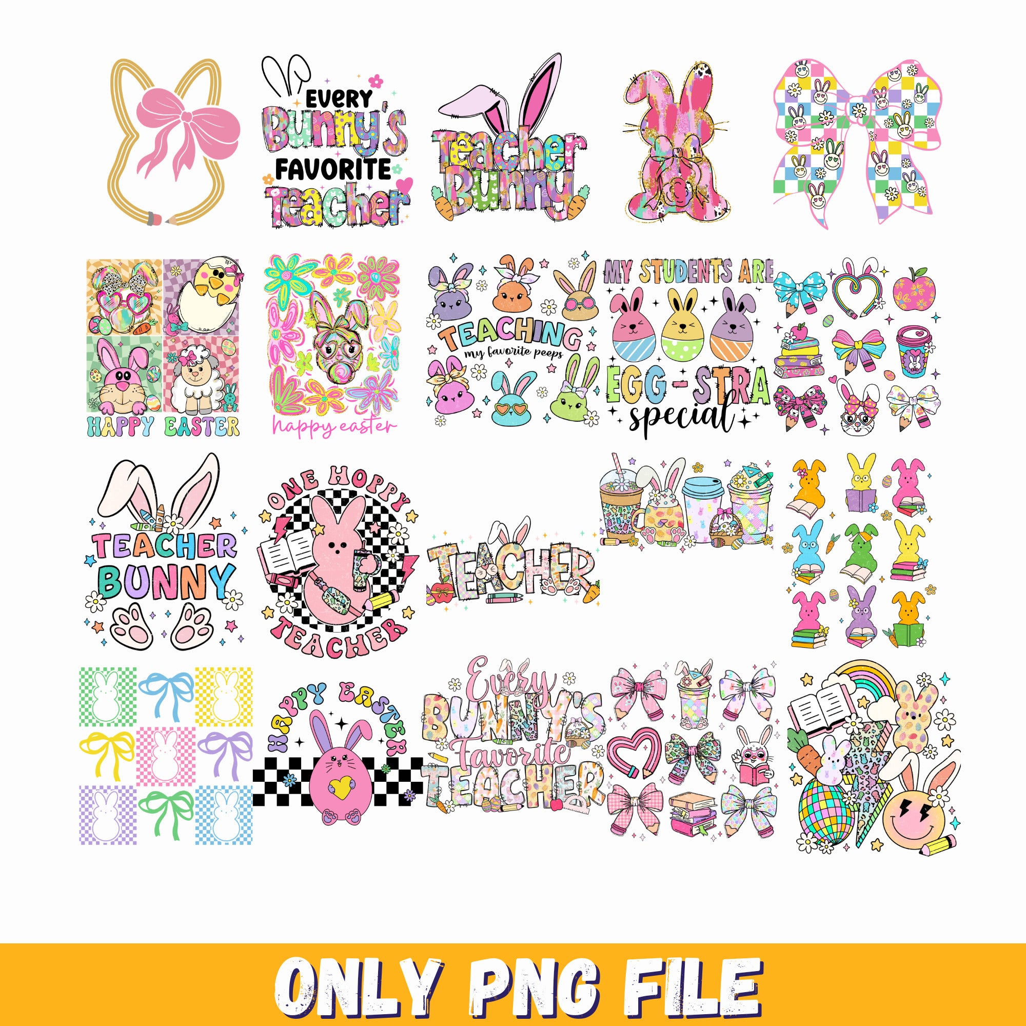 Easter Teacher Bundle png, Teacher Easter png, Teacher Gifts