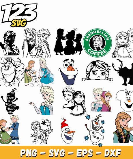 Frozen SVG Bundle Files for Cricut Shirts, Tumblers & DIY Crafts