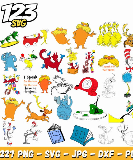 Fun Dr Seuss Inspired SVG Bundle for Teachers & Cricut