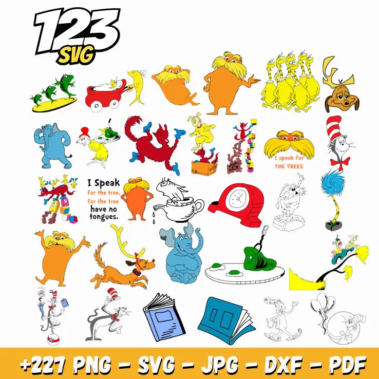 Fun Dr Seuss Inspired SVG Bundle for Teachers & Cricut