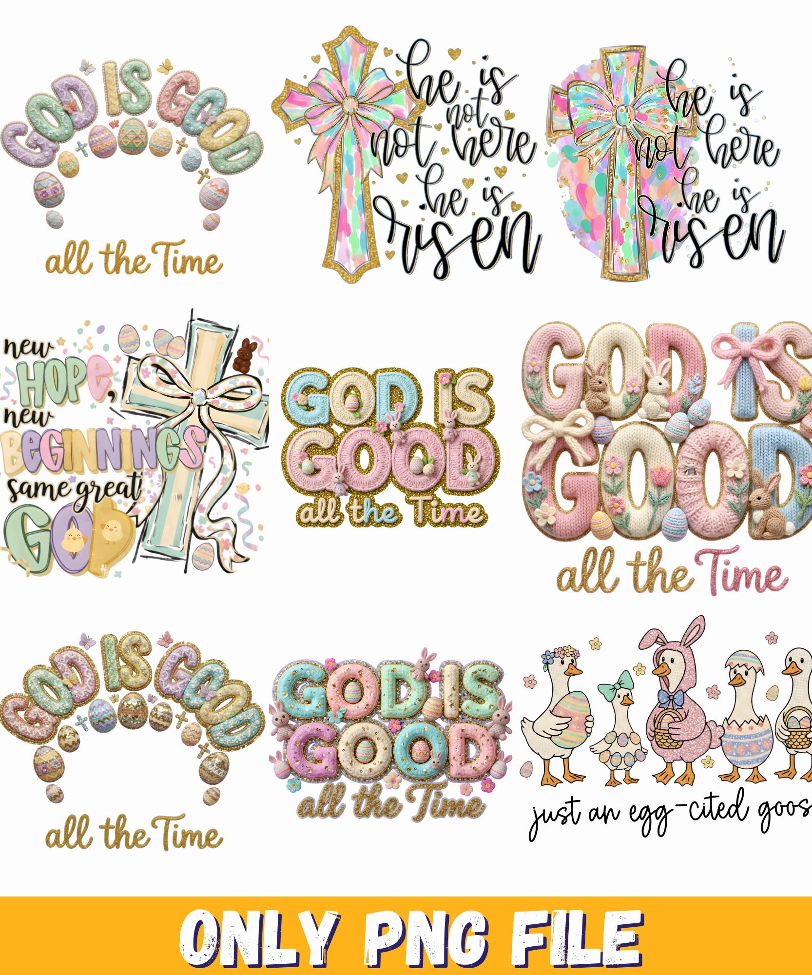 + 9 Png Bundle God is good all the time png, god is good png, easter eggs png