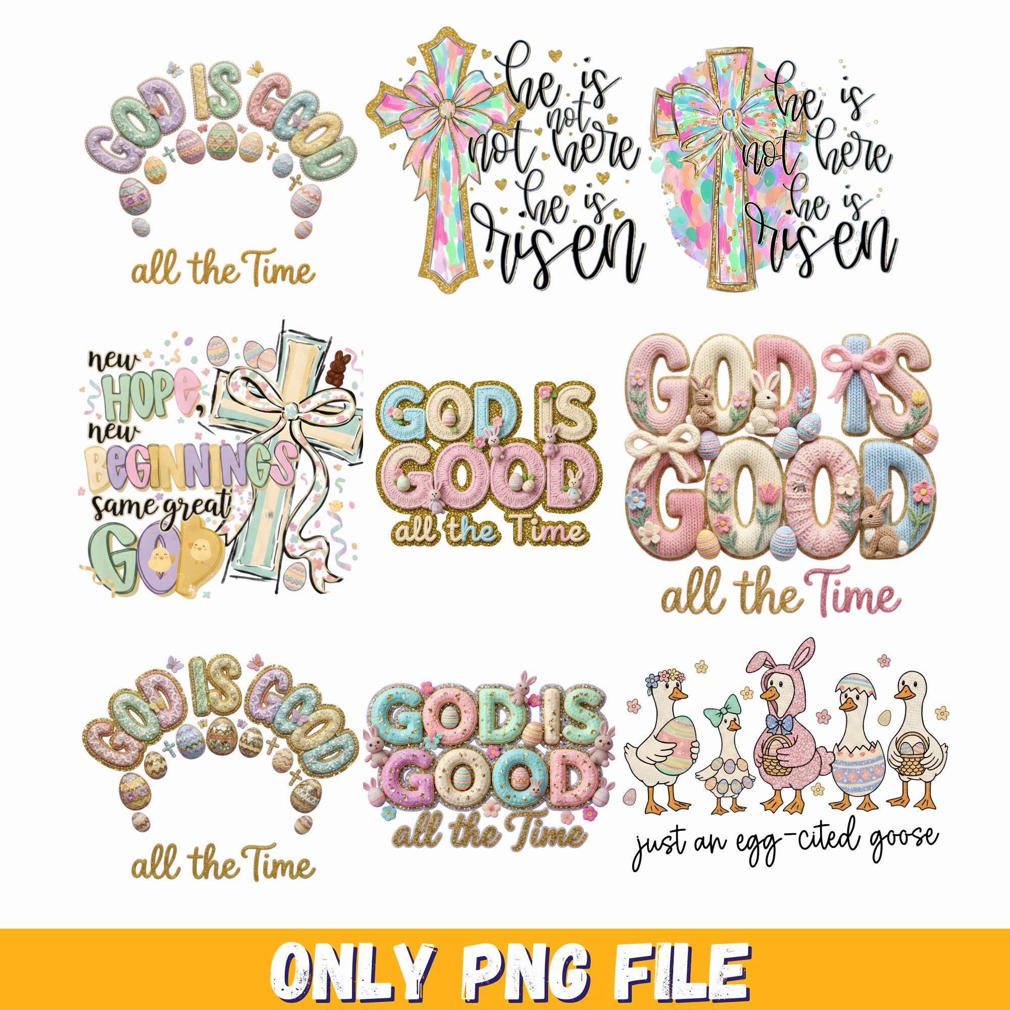 + 9 Png Bundle God is good all the time png, god is good png, easter eggs png