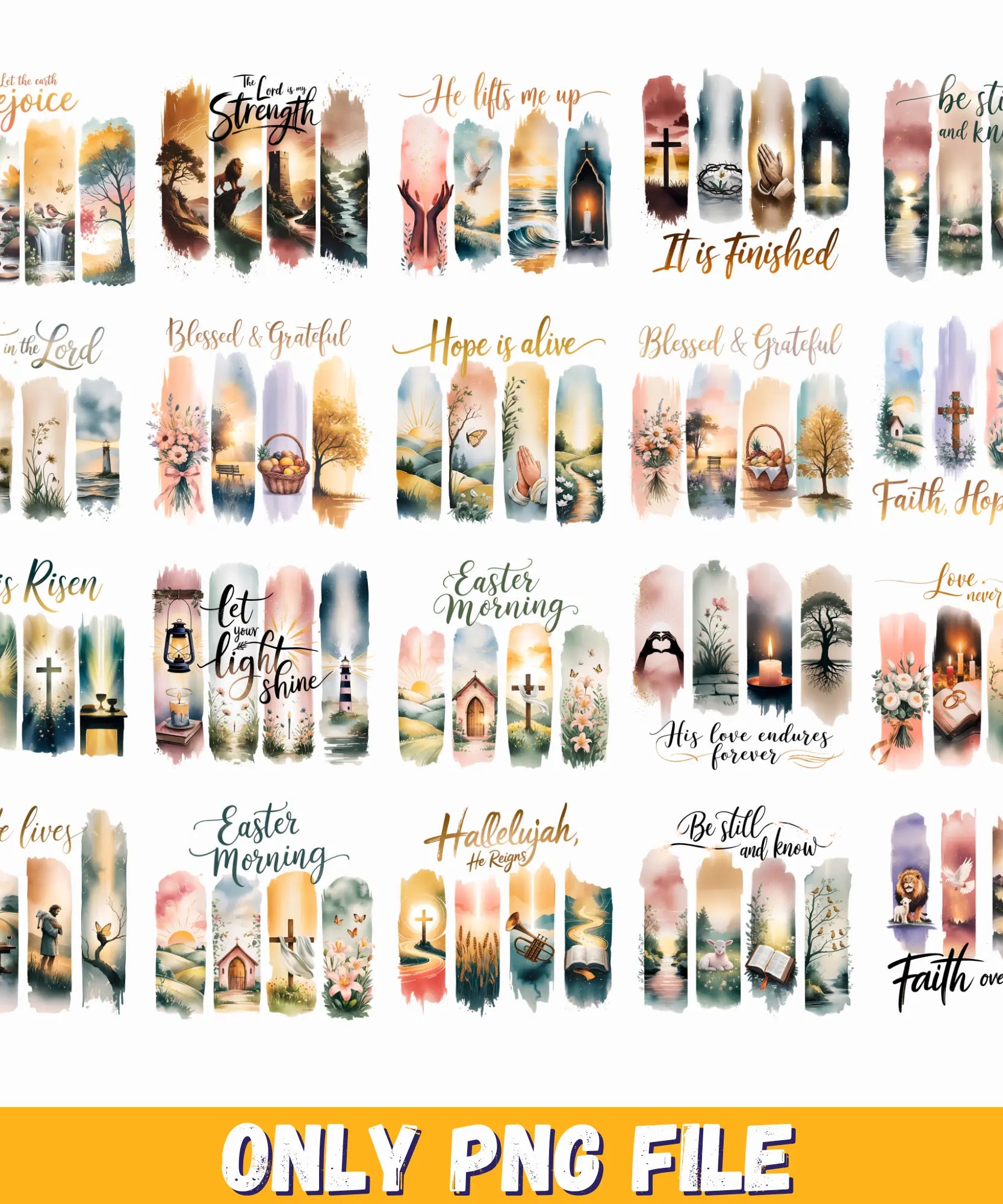 He Is Risen Png Bundle, Retro Christian Easter PNG Bundle, He Is Risen Matthew Png