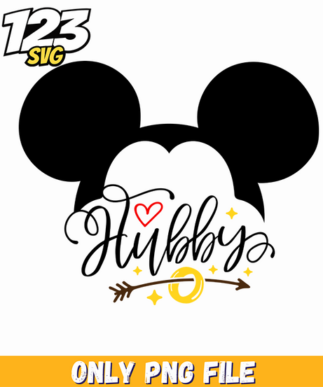 Hubby Mickey Valentine PNG, mickey valentine hubby, mickey valentine png free - 123SVG Store