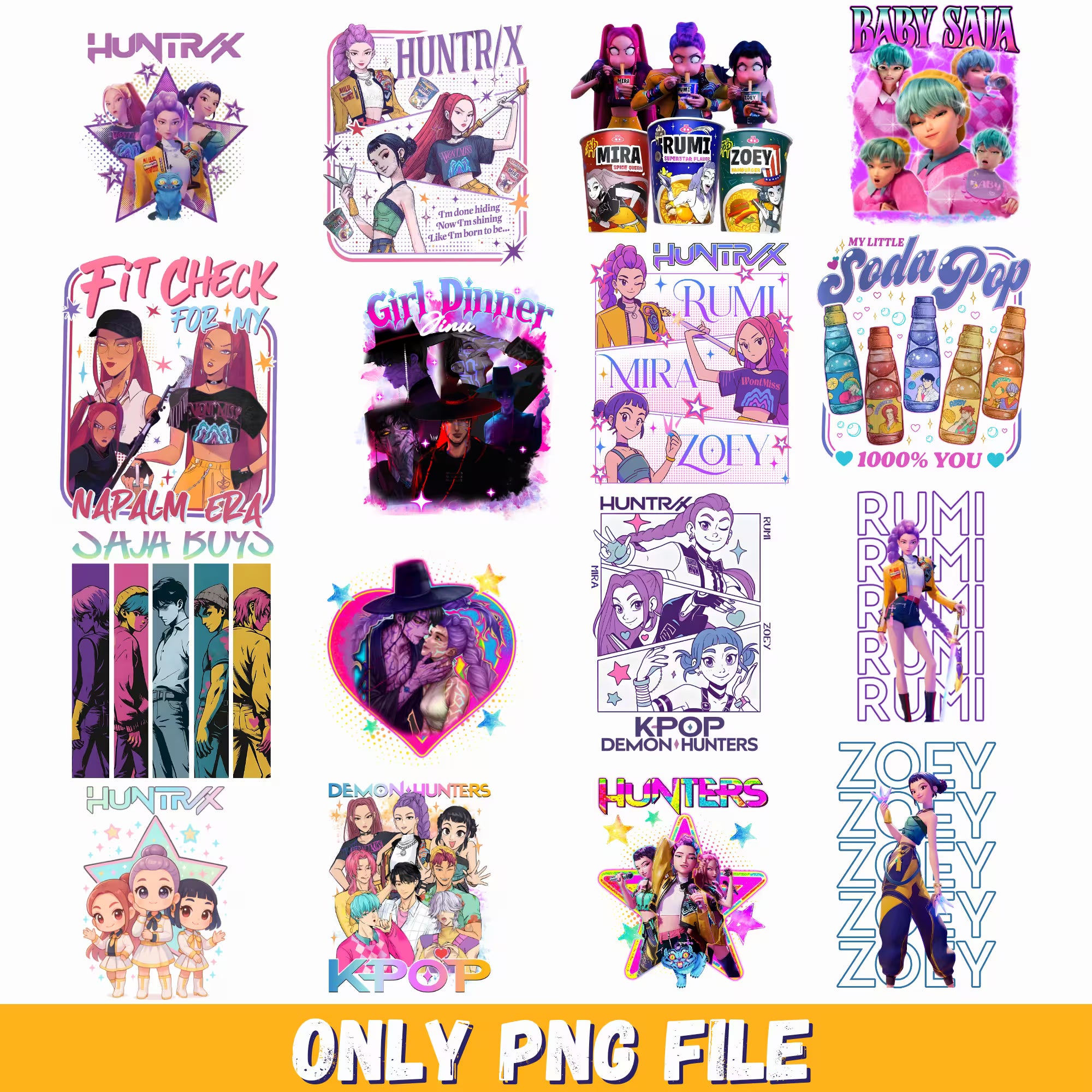 Bundle kpop demon hunters png, Kpop demon hunters png, korean idol hunters png
