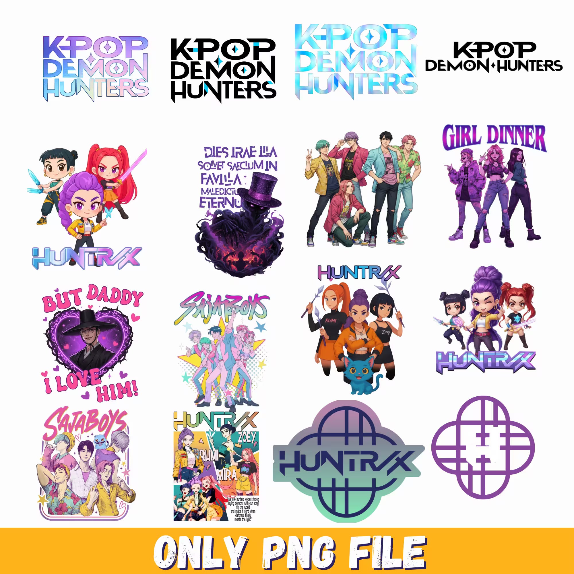 Bundle kpop demon hunters png, Kpop demon hunters png, korean idol hunters png