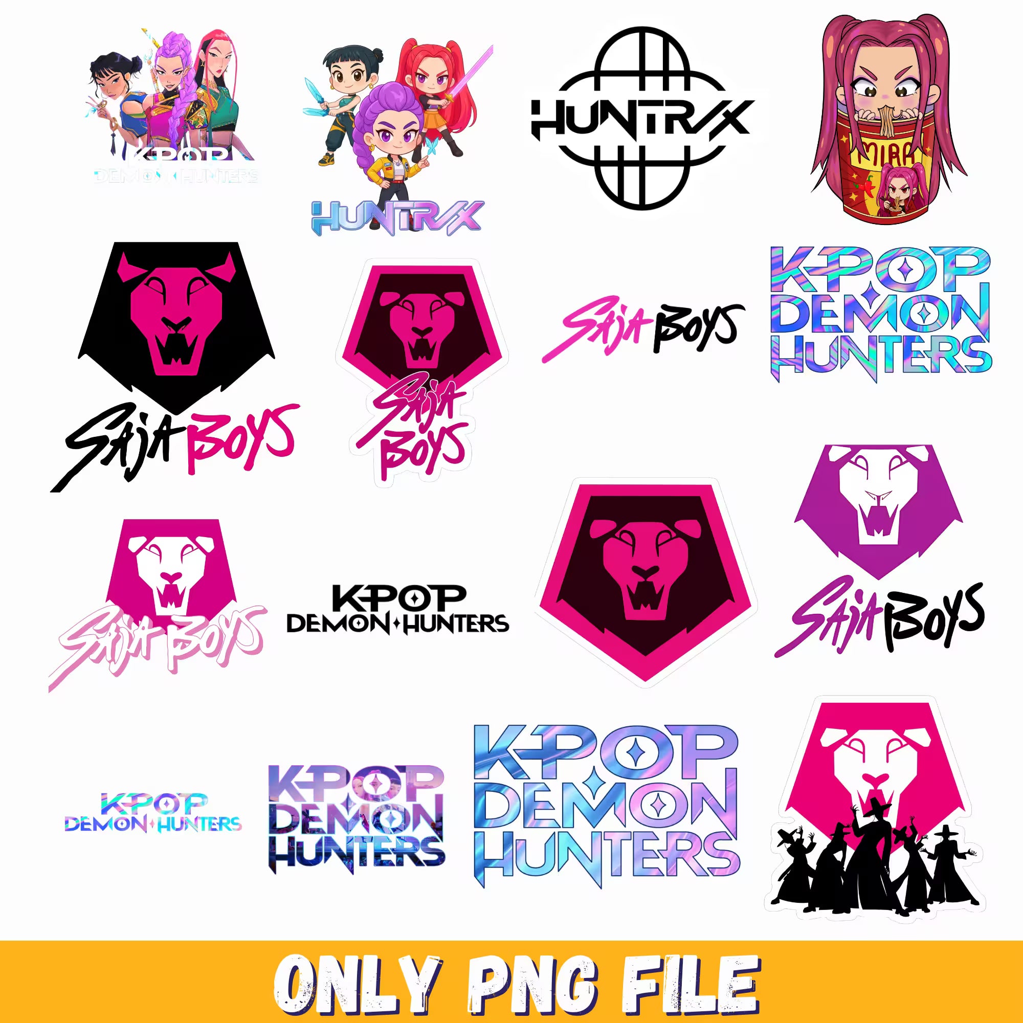 Bundle kpop demon hunters png, Kpop demon hunters png, korean idol hunters png