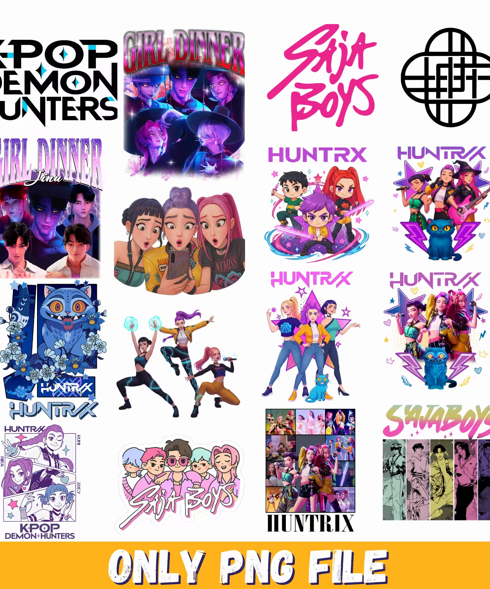 Bundle kpop demon hunters png, Kpop demon hunters png, korean idol hunters png