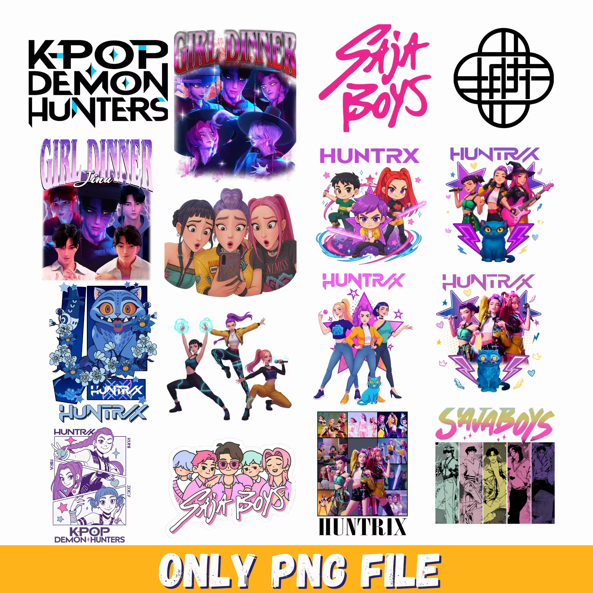 Bundle kpop demon hunters png, Kpop demon hunters png, korean idol hunters png