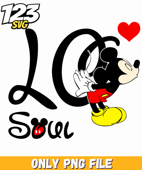 Love Soul Mickey PNG, love mickey png, mickey mouse love heart - 123SVG Store