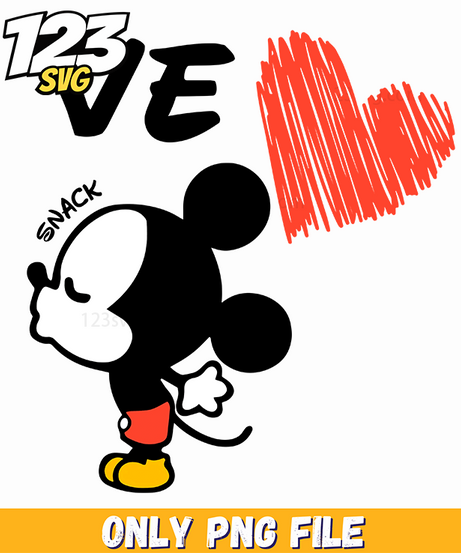 Mickey Love Hearts PNG, mickey love heart png, heart mickey love - 123SVG Store
