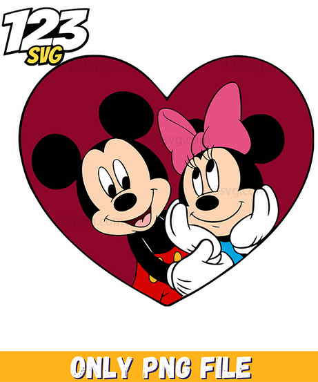 Mickey Minnie Couple Heart PNG, mickey mouse couple heart, mouse couple heart icon - 123SVG Store