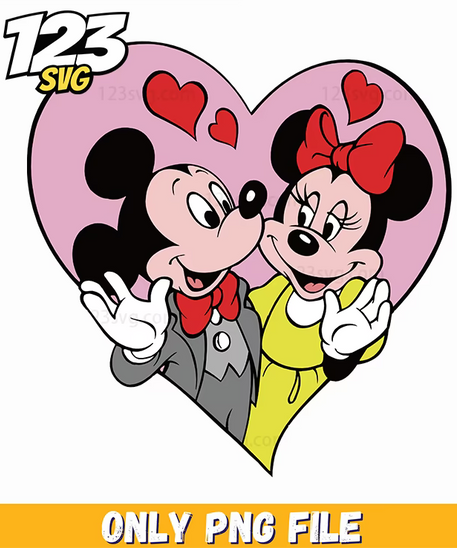 mickey minnie heart png, minnie mickey heart png image, mickey mouse heart hand svg - 123SVG Store