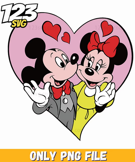 mickey minnie heart png, minnie mickey heart png image, mickey mouse heart hand svg - 123SVG Store
