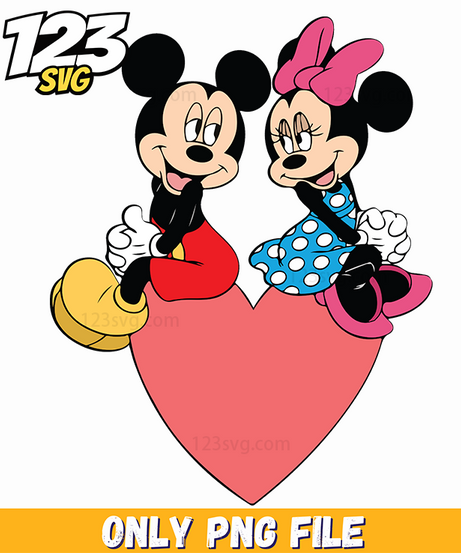 Mickey Minnie Heart Png, mickey minnie heart logo, mickey and minnie heart symbol - 123SVG Store