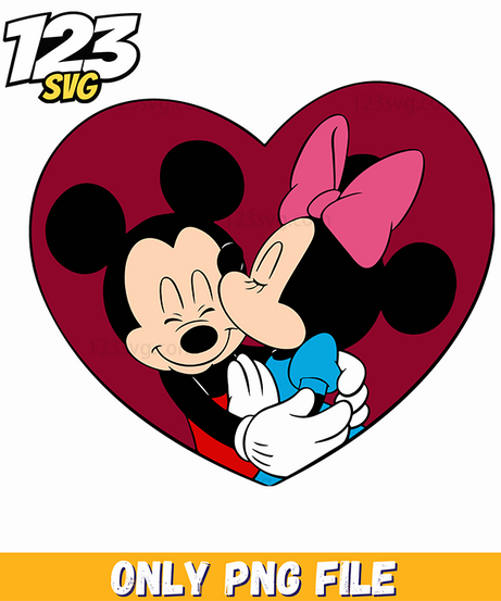 Mickey Minnie Love Heart PNG, mickey minnie heart png, mickey and minnie love heart - 123SVG Store