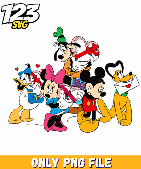 Mickey Minnie Valentine Friends PNG, disney mickey minnie valentine friends, mickey minnie valentine friends cartoon - 123SVG Store