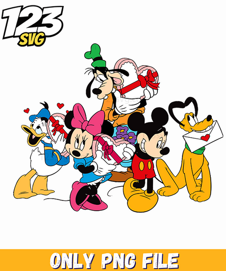 Mickey Minnie Valentine Friends PNG, disney mickey minnie valentine friends, mickey minnie valentine friends cartoon - 123SVG Store