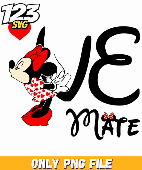 Minnie Love Mate PNG, minnie love png, minnie love heart png - 123SVG Store