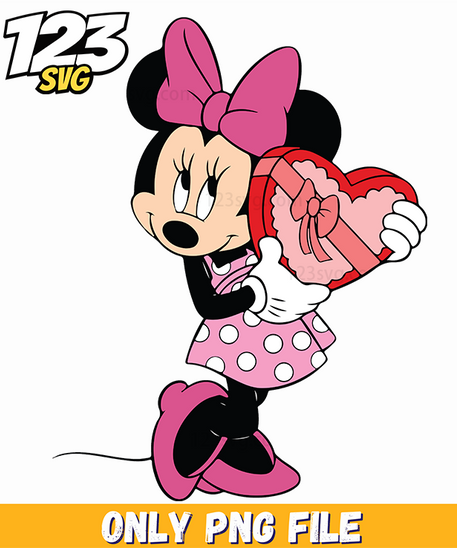 Minnie Valentine Standing PNG, minnie mouse valentine, minnie valentine clipart - 123SVG Store