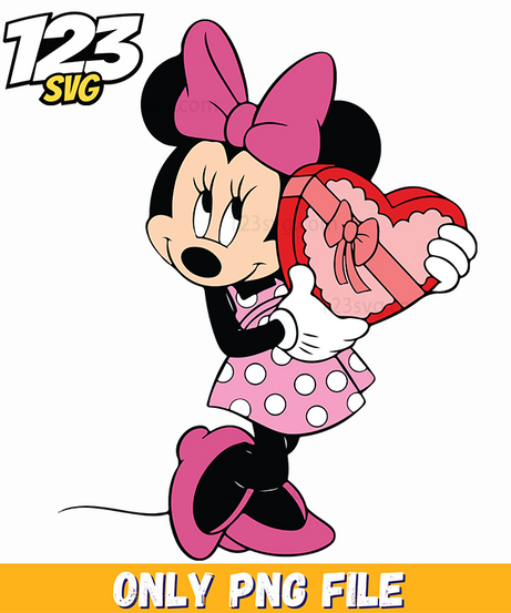 Minnie Valentine Standing PNG, minnie mouse valentine, minnie valentine clipart - 123SVG Store